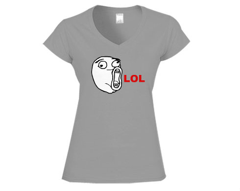 Dámské tričko V-výstřih MEME LOL