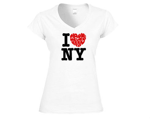 Dámské tričko V-výstřih Never been to NY