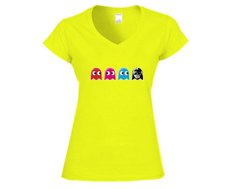 Dámské tričko V-výstřih Pacman Star Wars