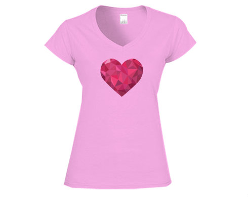 Dámské tričko V-výstřih Srdce mozaika