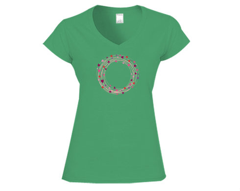 Dámské tričko V-výstřih Srdcový kruh