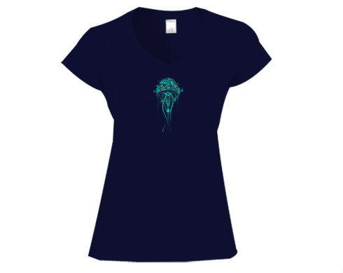 Dámské tričko V-výstřih medúza