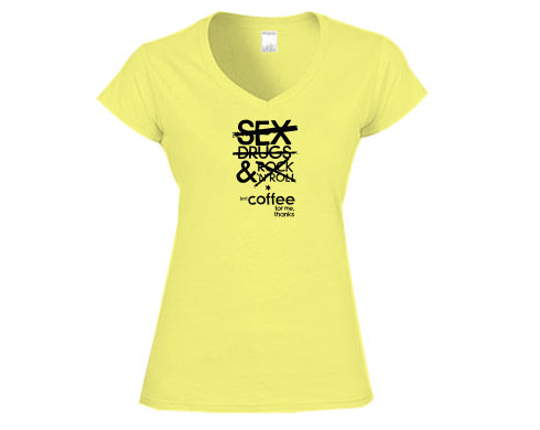 Dámské tričko V-výstřih Just Coffee