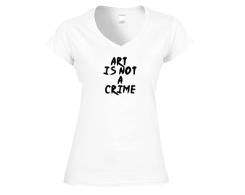 Dámské tričko V-výstřih Art is not a crime