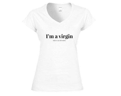 Dámské tričko V-výstřih I'm a virgin