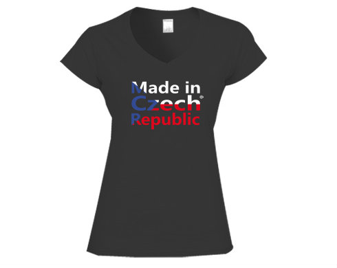Dámské tričko V-výstřih Made in Czech Republic