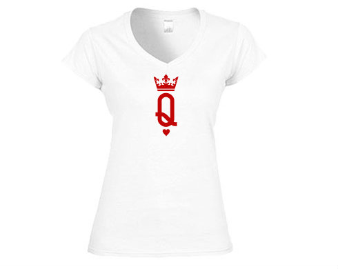 Dámské tričko V-výstřih Q as queen