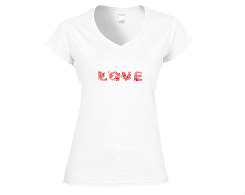 Dámské tričko V-výstřih LOVE