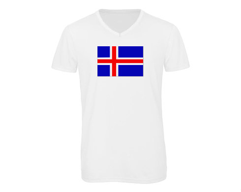 Pánské triko s výstřihem do V Island