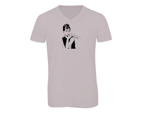Pánské triko s výstřihem do V Audrey Hepburn
