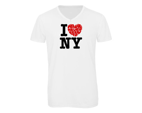 Pánské triko s výstřihem do V Never been to NY