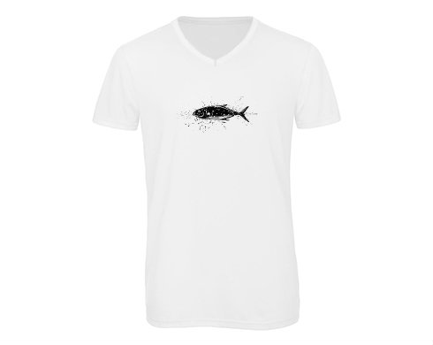 Pánské triko s výstřihem do V Ryba