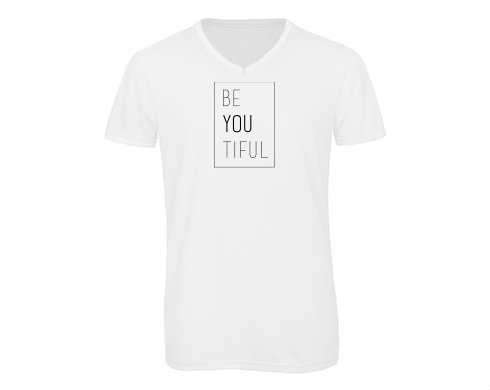 Pánské triko s výstřihem do V Be you tiful