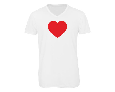Pánské triko s výstřihem do V Jednoduché srdce