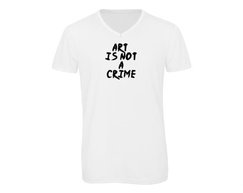 Pánské triko s výstřihem do V Art is not a crime
