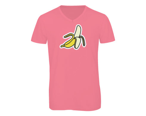 Pánské triko s výstřihem do V Banán samolepka