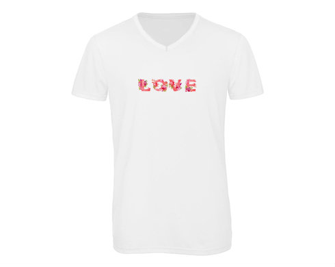 Pánské triko s výstřihem do V LOVE