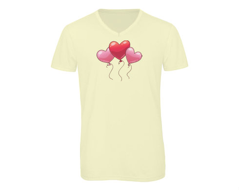 Pánské triko s výstřihem do V heart balloon