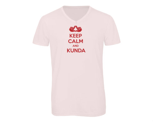 Pánské triko s výstřihem do V Keep calm and Kunda