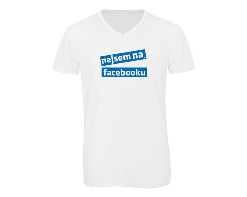 Pánské triko s výstřihem do V Nejsem na facebooku