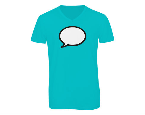 Pánské triko s výstřihem do V Talk - bublina