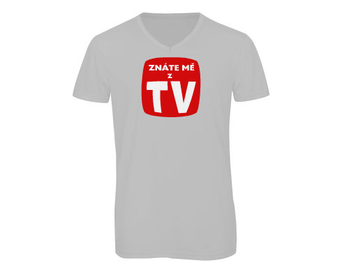 Pánské triko s výstřihem do V Znáte mě z TV