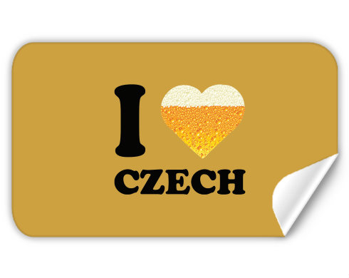 Samolepky obdelník I love czech beer