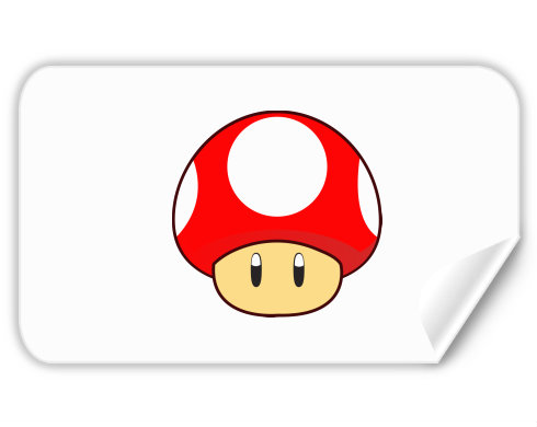 Samolepky obdelník Mario Mushroom