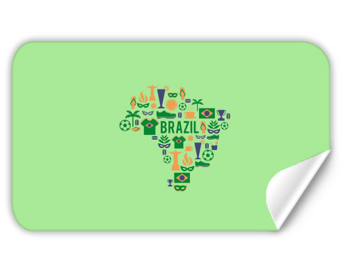 Samolepky obdelník Mapa Brazílie