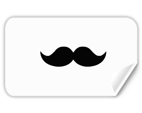 Samolepky obdelník moustache