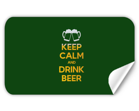 Samolepky obdelník Keep calm and drink beer