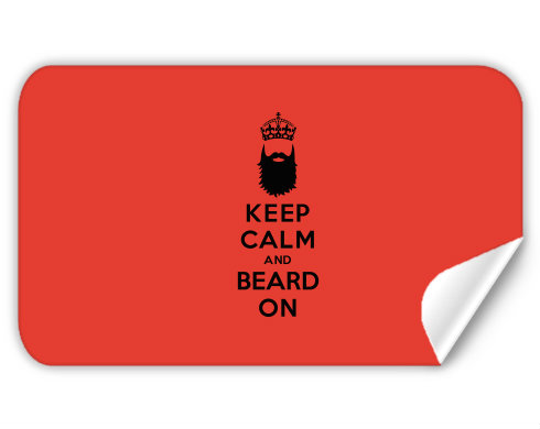 Samolepky obdelník Keep calm beard