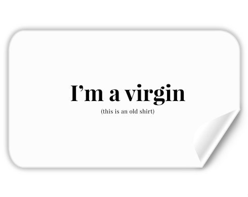 Samolepky obdelník I'm a virgin