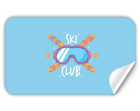 Samolepky obdelník Ski club