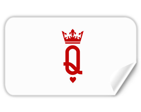 Samolepky obdelník Q as queen