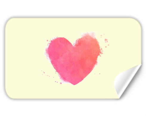 Samolepky obdelník watercolor heart