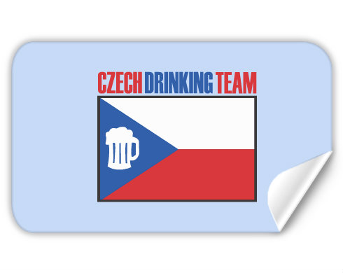 Samolepky obdelník Czech drinking team
