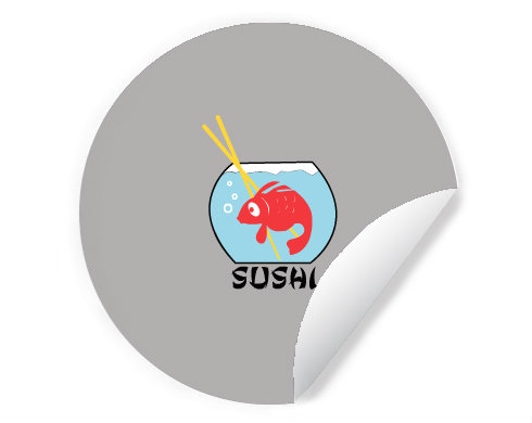 Samolepky kruh Sushi