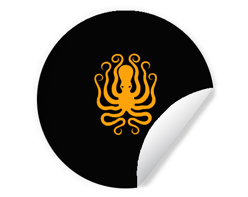 Samolepky kruh Octopus