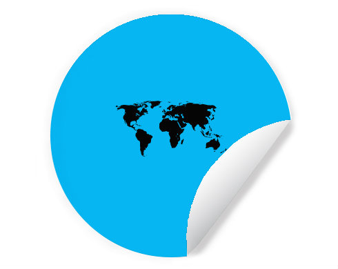 Samolepky kruh Mapa světa