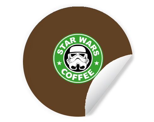 Samolepky kruh Starwars coffee