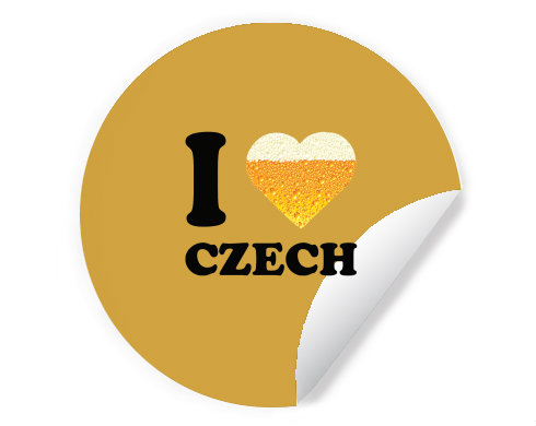 Samolepky kruh I love czech beer