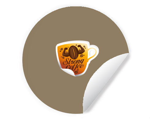 Samolepky kruh Strong coffee