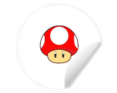 Samolepky kruh Mario Mushroom