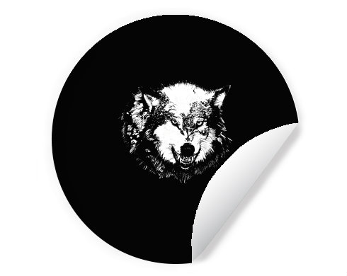 Samolepky kruh Wolf