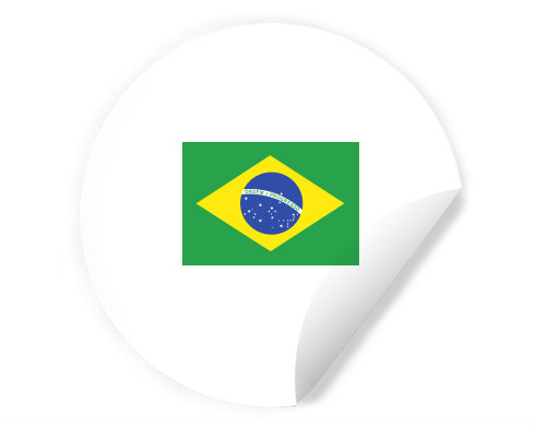 Samolepky kruh Brazilská vlajka