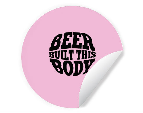 Samolepky kruh Beer built this body