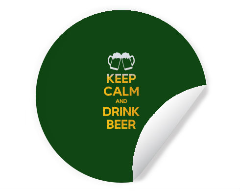 Samolepky kruh Keep calm and drink beer