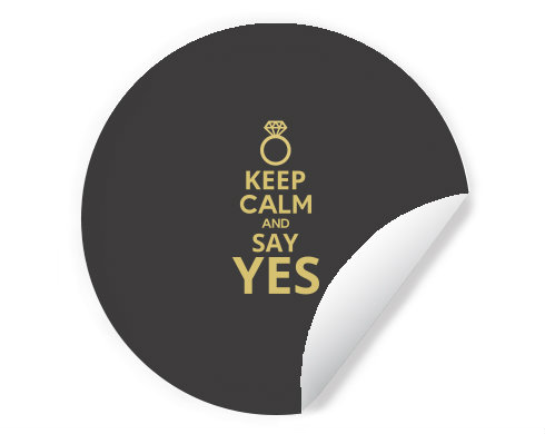 Samolepky kruh Keep calm and say YES