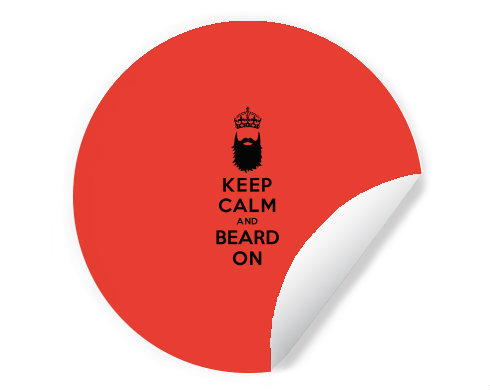 Samolepky kruh Keep calm beard